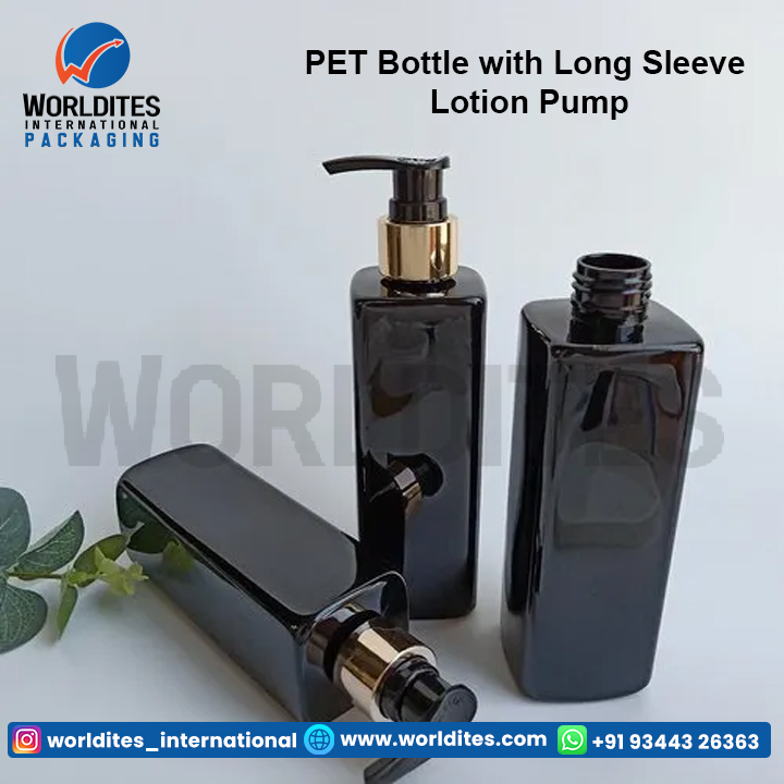 Pet Bottle With Long Sleeve Lotion Pump - Color: Custom