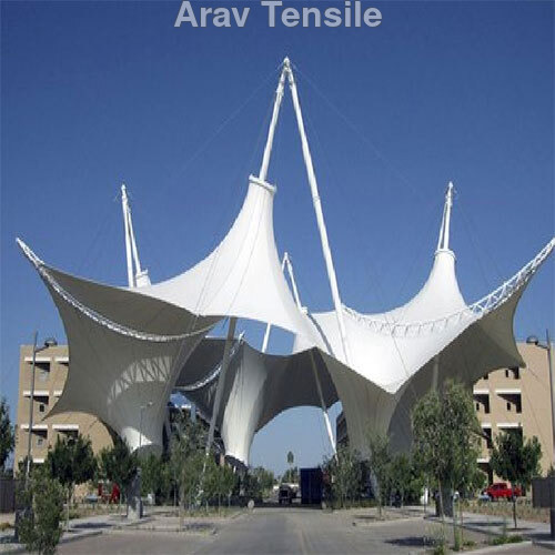 Modular Tensile Structure - Polyester Fabric, 50 Inch Width, Multicolor Design