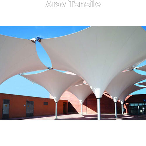 Tensile Inverted Umbrella Structure - Polyester Fabric, 50 Inch Width, Multicolor Design | Ideal For Outdoor Events And Weather Protection