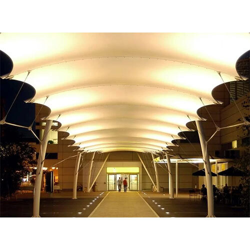 Tensile Walkway Structure - Polyester Fabric, 50 Inch Width , Multicolor Design/Pattern for Versatile Event Usage