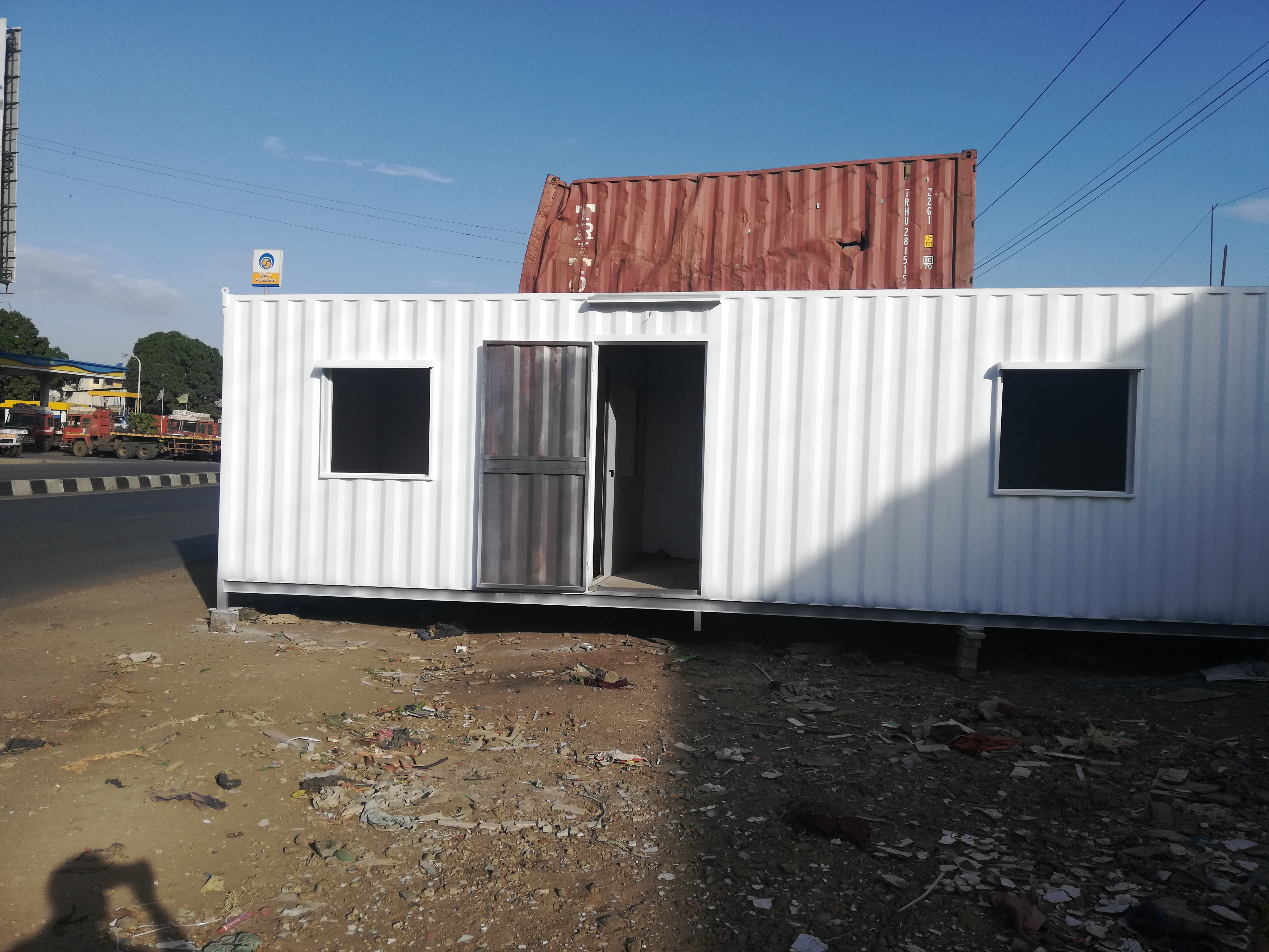 Porta Cabin - Mild Steel Construction, White Color, Steel Doors & Windows | Wind Resistant, Ideal for Offices, Hotels, Events & Remote Sites