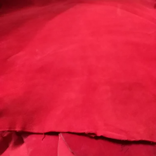 Goat Suede For Garments And Shoes - Goat Leather, 0.8-0.9mm Thick, Vibrant Red Color | Ideal for Bags, Shoes, Sandals, and Garments