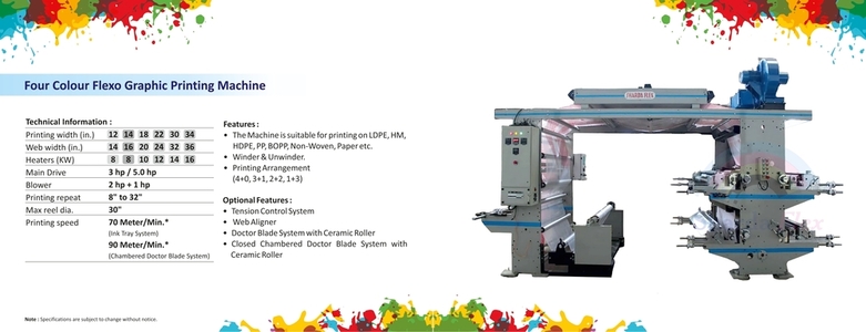 flexo graphic printing machine Four color