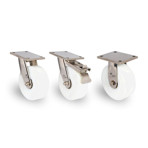 SS Fabricated Caster On UHMW Wheels